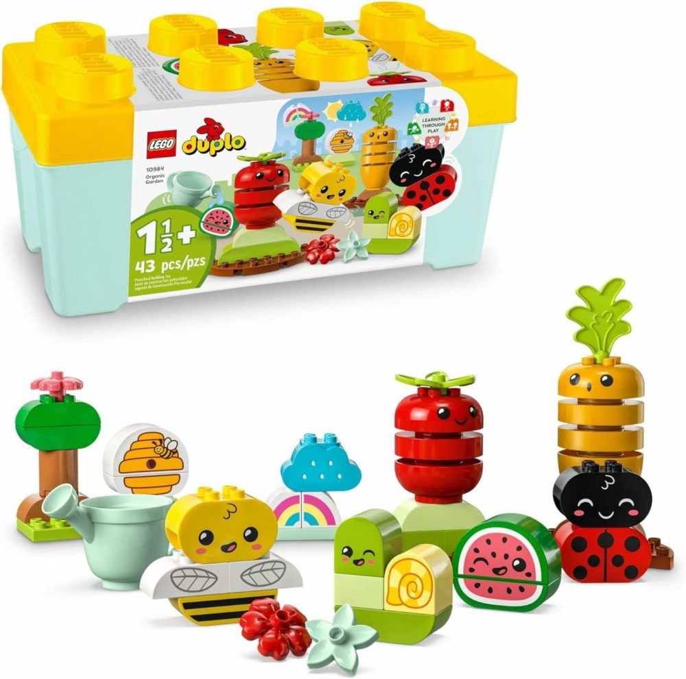 Duplo My First Organic Garden Brick Box 10984  Stacking Toys For Babies And Toddlers 1.5+ Years Old  Learning Toy With Ladybug  Bumblebee  Fruit & Veg  Sensory Toy For Kids  |  Sorting & Stacking Toys All Toys Rainbow