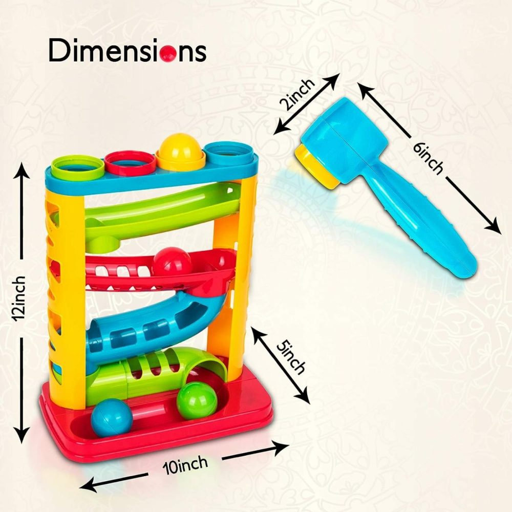 Durable Pound A Ball Toys For Toddler  Stacking  Learning  Active  Early Developmental Hammer Montessori Toys  Fun Gifts For Boy & Girl – Stem Educational Toy – Great Birthday Gift Ages 1 2 3  |  Hammering & Pounding Toys All Toys Hammering & Pounding Toys