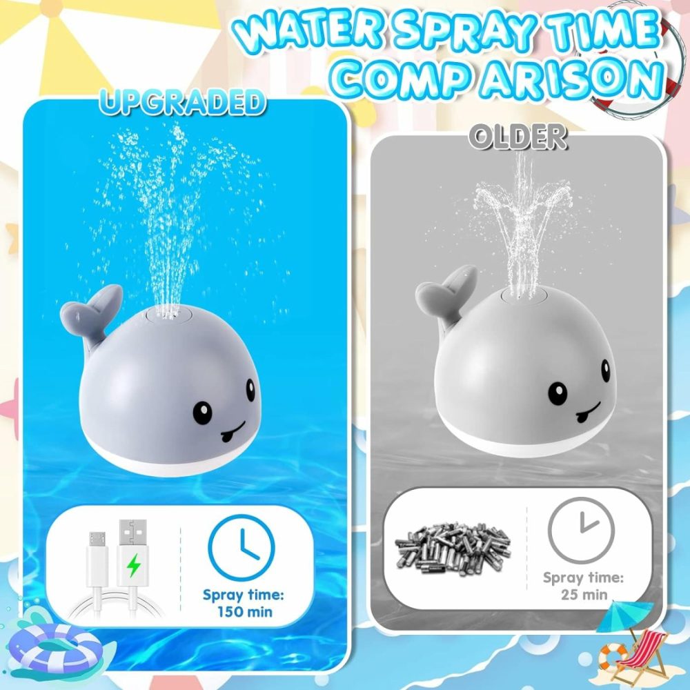 【2024 Upgraded】Baby Bath Toys  Rechargeable Whale Bath Toy Sprinkler  Light Up Bath Toys For Toddlers 1-3  Baby 6-12 12-18 Months Bathtub Fountain Spray Water Toy  Baby Birthday Shower 1 2 3 4 5 Gifts  |  Bath Toys All Toys Bath Toys