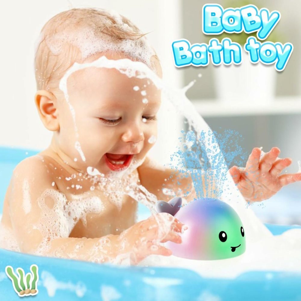 【2024 Upgraded】Baby Bath Toys  Rechargeable Whale Bath Toy Sprinkler  Light Up Bath Toys For Toddlers 1-3  Baby 6-12 12-18 Months Bathtub Fountain Spray Water Toy  Baby Birthday Shower 1 2 3 4 5 Gifts  |  Bath Toys All Toys Bath Toys