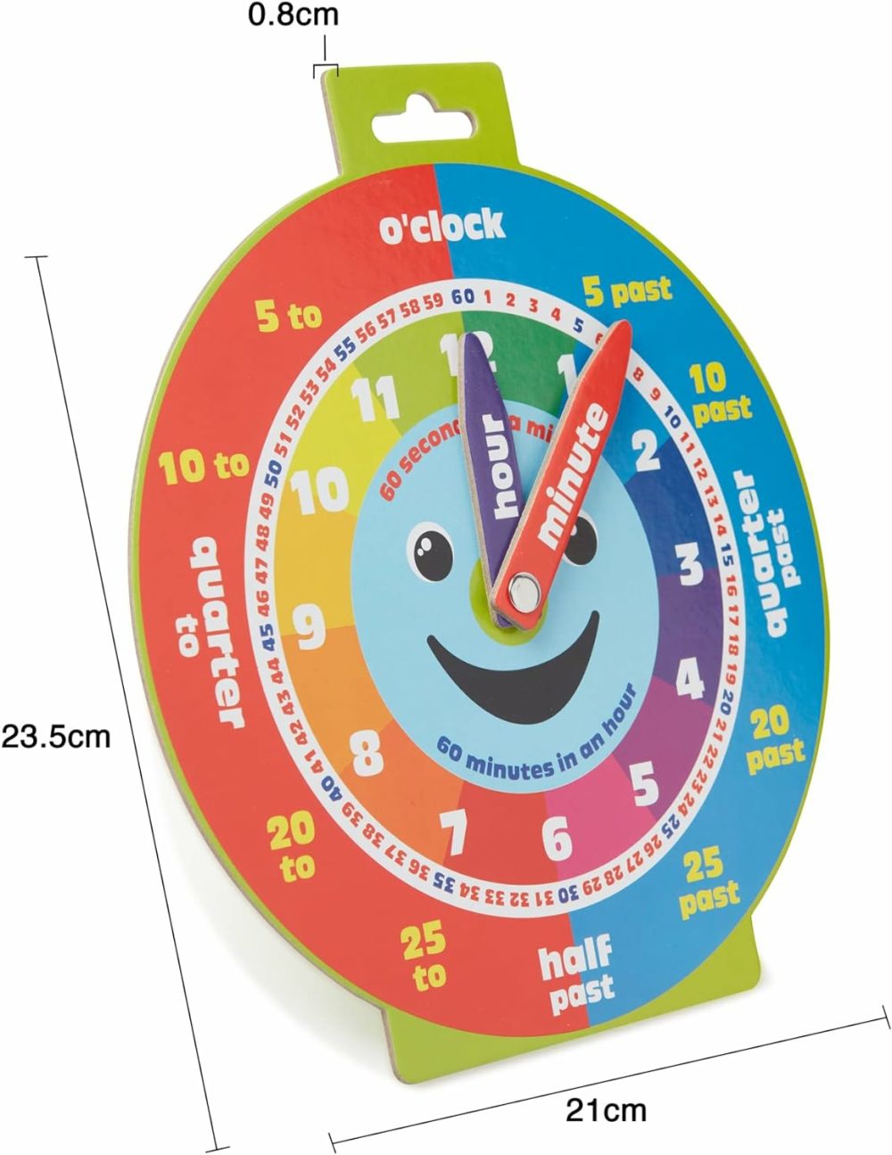 Early Learning Education Clock Moveable Hands Smiley Face Magnetic. – Easy To Use And To Learn For Young Children As Well As Durable And Portable.  |  Teaching Clocks All Toys Teaching Clocks