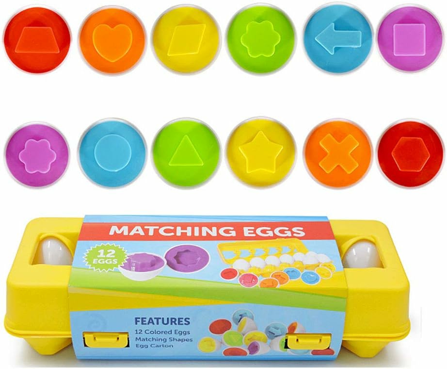 Easter Matching Eggs Connect Eggs Carton Toys Gifts For 1 2 3 Years Old Kids Toddler Baby Girls Boys Shape Color Egg Play Learn  |  Sorting & Stacking Toys All Toys Color-shape