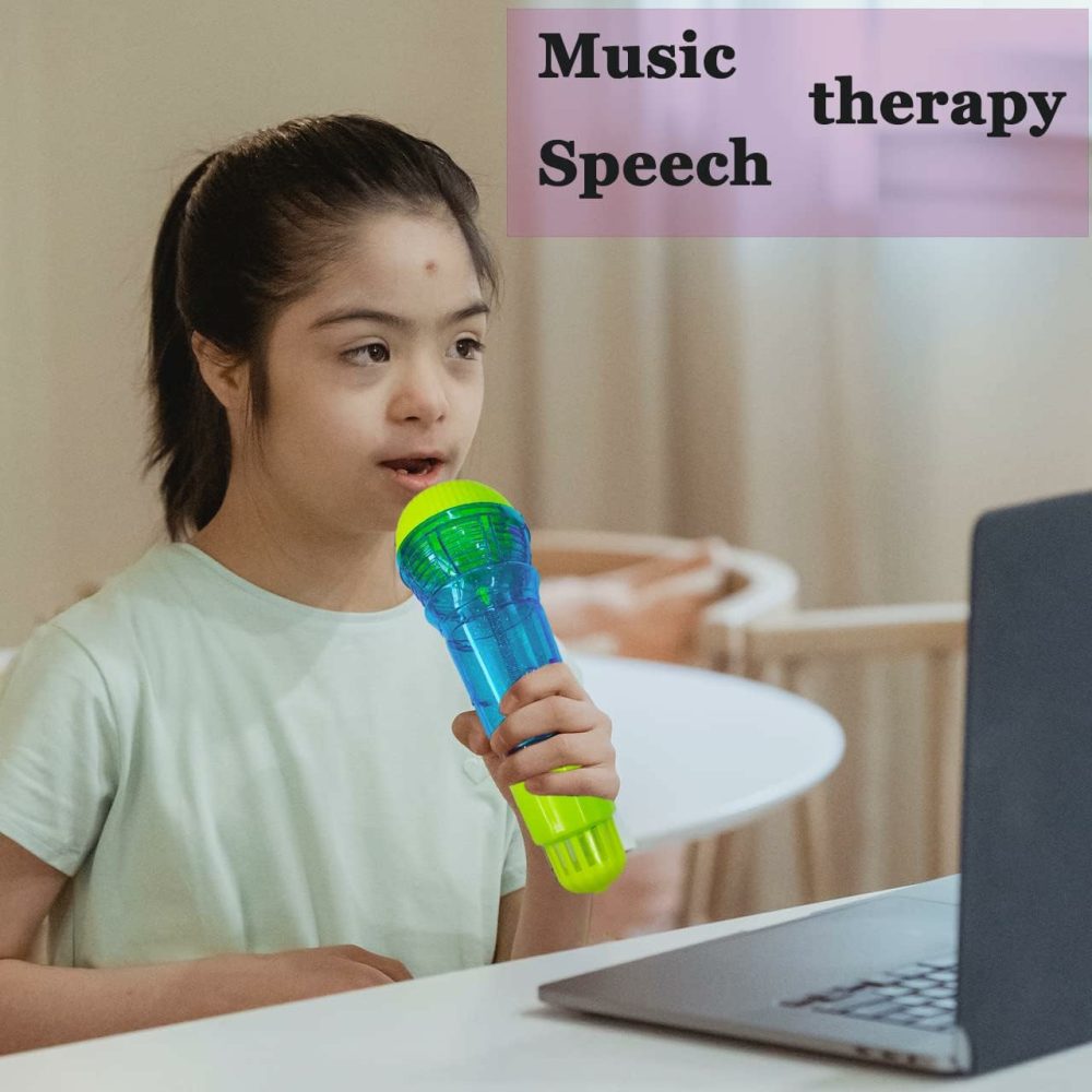 Echo Mic For Kids Lightweight Music Singing Toys Speech Therapy Feedback Toy  Fun Supplies For Birthday  Picnic  Bbq  Holiday Party(No Battery Needed) (Bule)  |  Musical Toys All Toys Blue