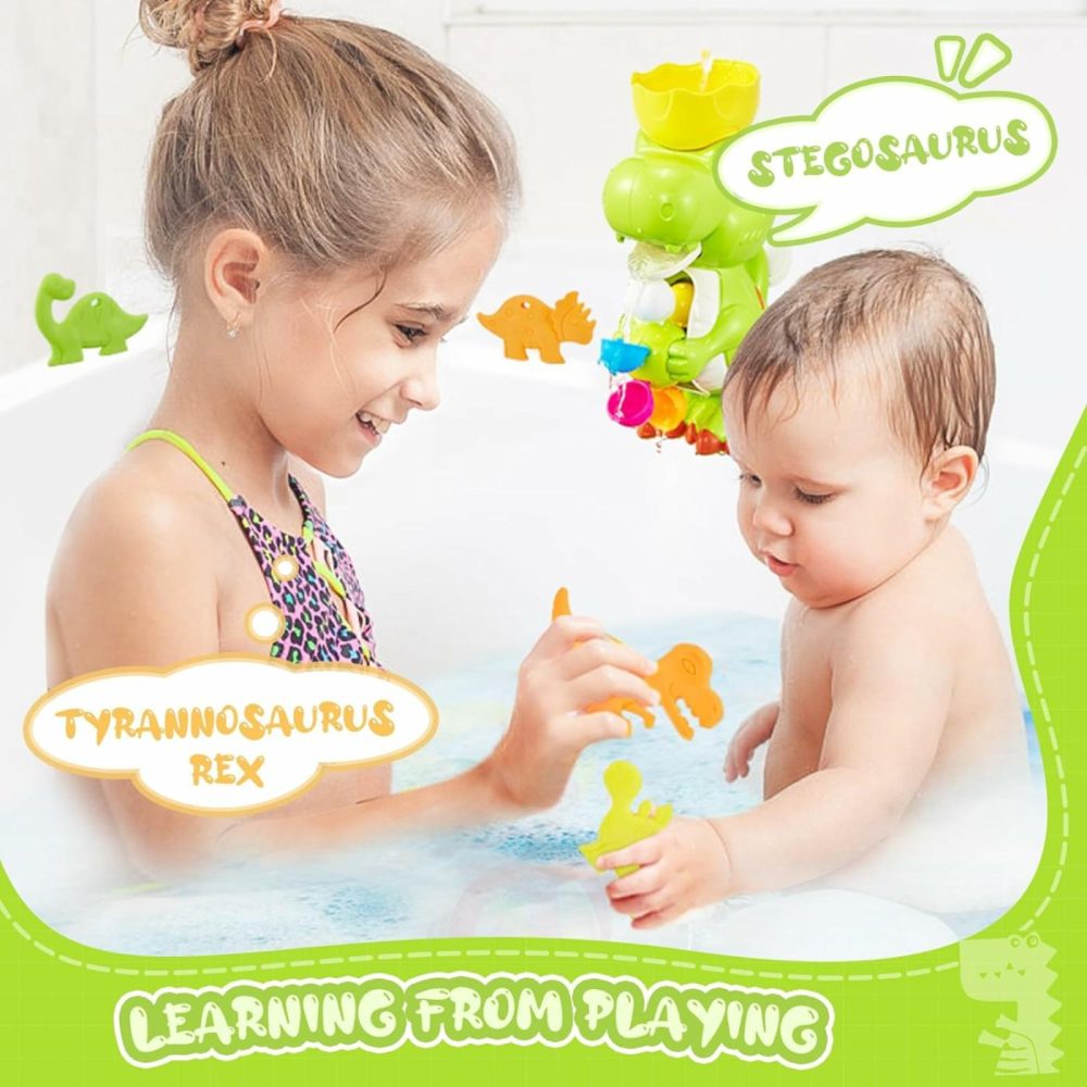 Ekueasyku Dinosaur Bath Toys With Colorful Whirling Wheel And Fishing Games For Kids Toddlers Bathtub Bath Time Toy  Color  Sound  Movement  |  Bath Toys All Toys Bath Toys