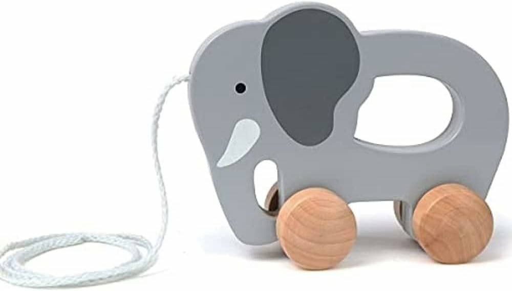 (Elephant) –  Elephant Wooden Push And Pull Toddler Toy,Grey  |  Push & Pull Toys All Toys Push & Pull Toys