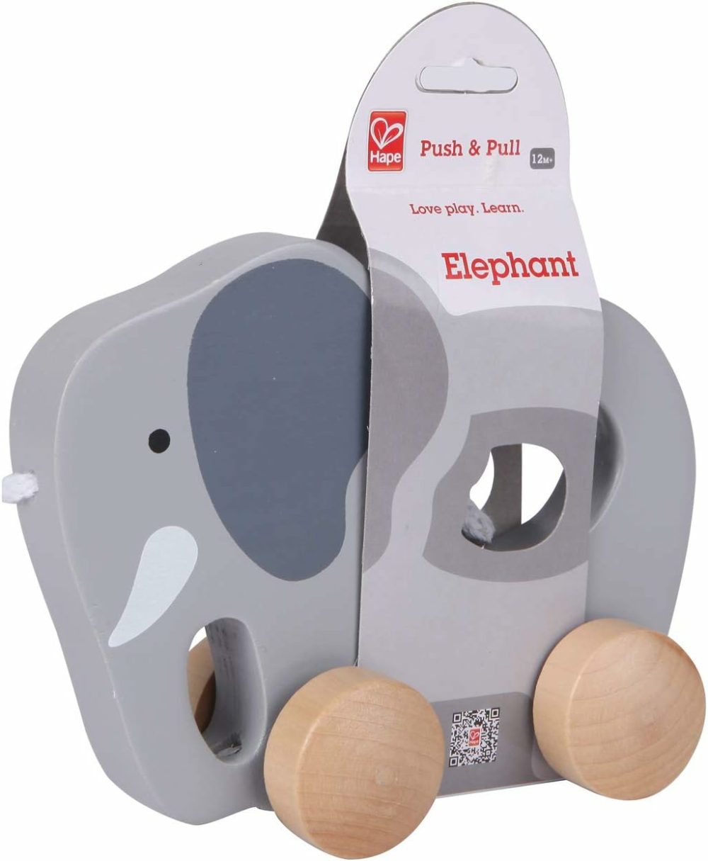 (Elephant) –  Elephant Wooden Push And Pull Toddler Toy,Grey  |  Push & Pull Toys All Toys Push & Pull Toys