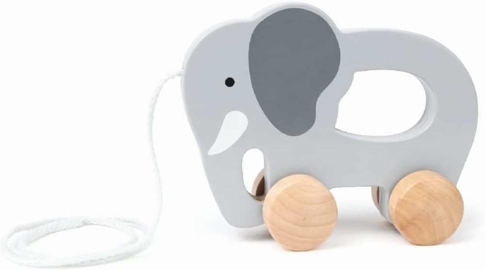 (Elephant) –  Elephant Wooden Push And Pull Toddler Toy,Grey  |  Push & Pull Toys All Toys Push & Pull Toys