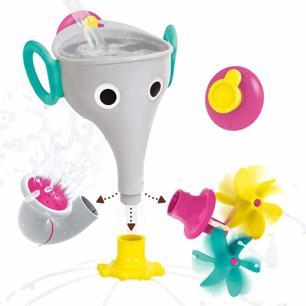 Elephant Trunk Funnel Baby Bath Toy – Funelefun Fill ‘N’ Sprinkle – Fun And Imaginative Play With 3 Interchangeable Trunk Accessories For Ages 18M+ (Grey)  |  Bath Toys All Toys Bath Toys