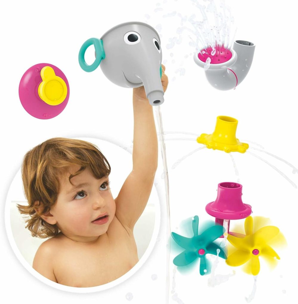 Elephant Trunk Funnel Baby Bath Toy – Funelefun Fill ‘N’ Sprinkle – Fun And Imaginative Play With 3 Interchangeable Trunk Accessories For Ages 18M+ (Grey)  |  Bath Toys All Toys Bath Toys