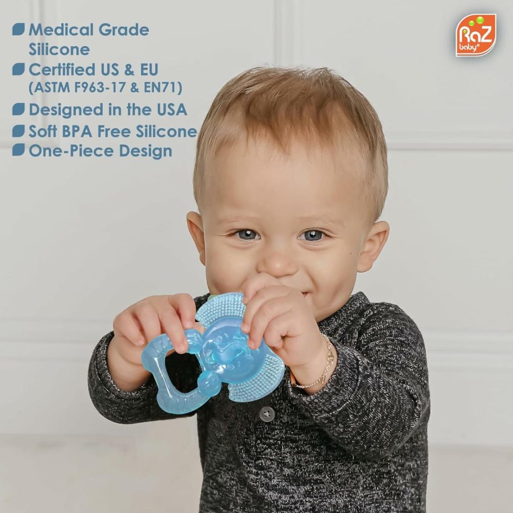 Elfy-Yummy Teether: Teething Relief Toy – Elephant Design  Medical Grade Silicone With Ultra Soft Bristle To Soothe Teething Discomfort Perfect Teething Toy For Babies 3M+  |  Teethers All Toys Teethers