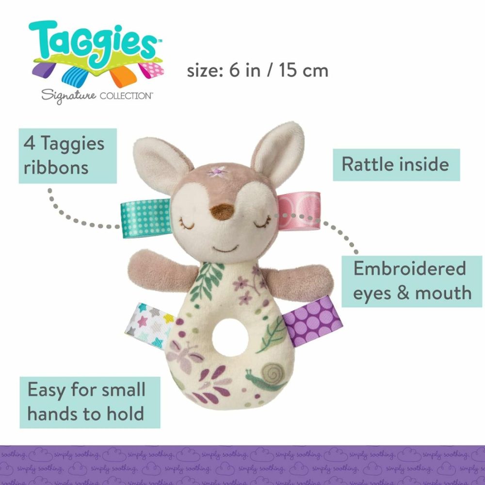 Embroidered Soft Ring Rattle  Flora Fawn  |  Rattles & Plush Rings All Toys Flora Fawn