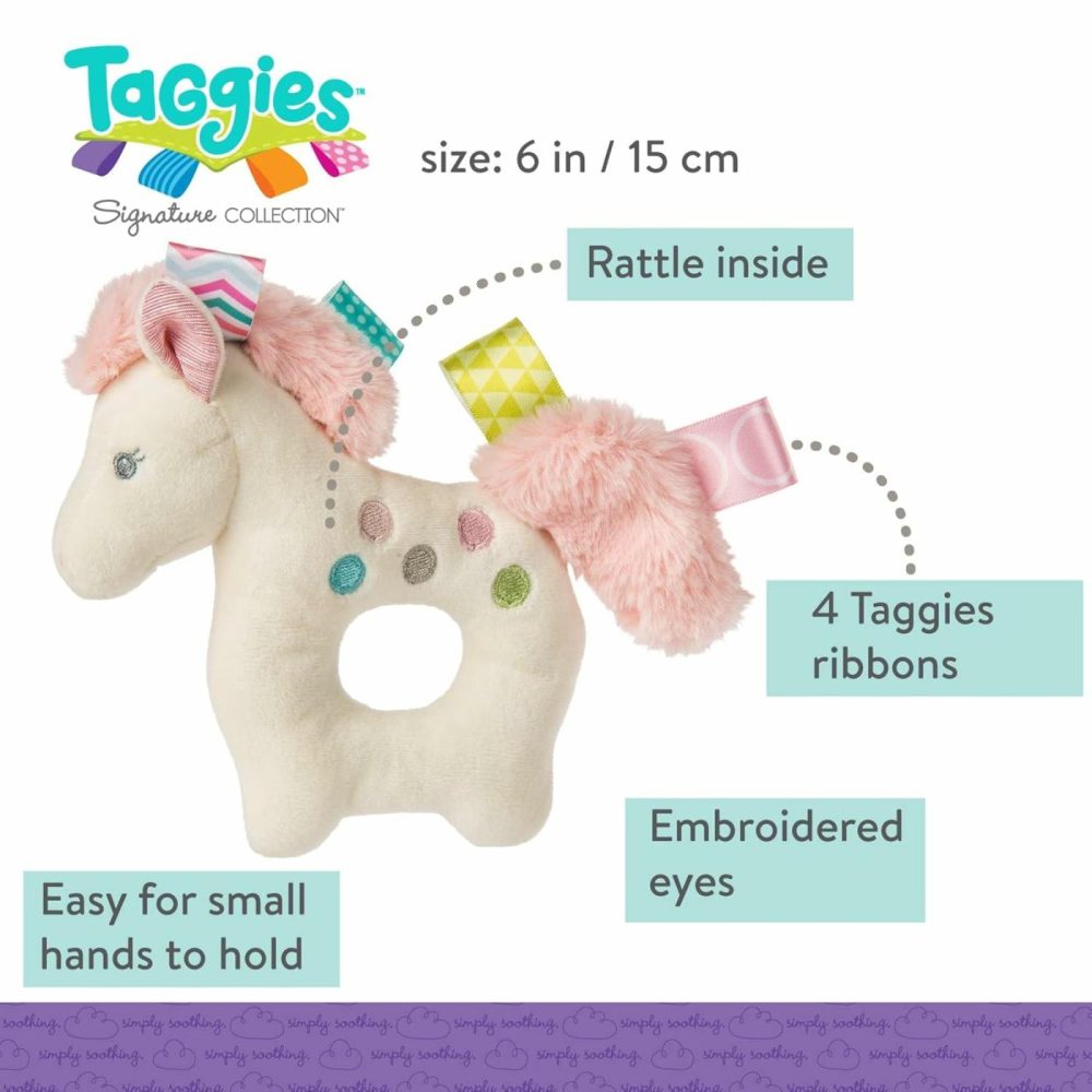 Embroidered Soft Ring Rattle  Painted Pony  6-Inches  |  Rattles & Plush Rings All Toys Rattles & Plush Rings