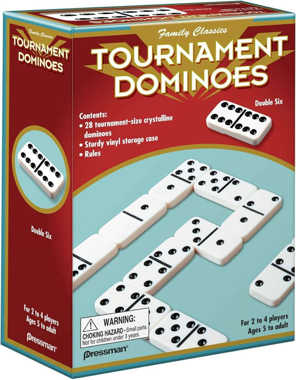 Family Classics Tournament Dominoes – Double Six Crystalline Tiles In Storage Case By    5″  |  Tile Games All Toys Tile Games