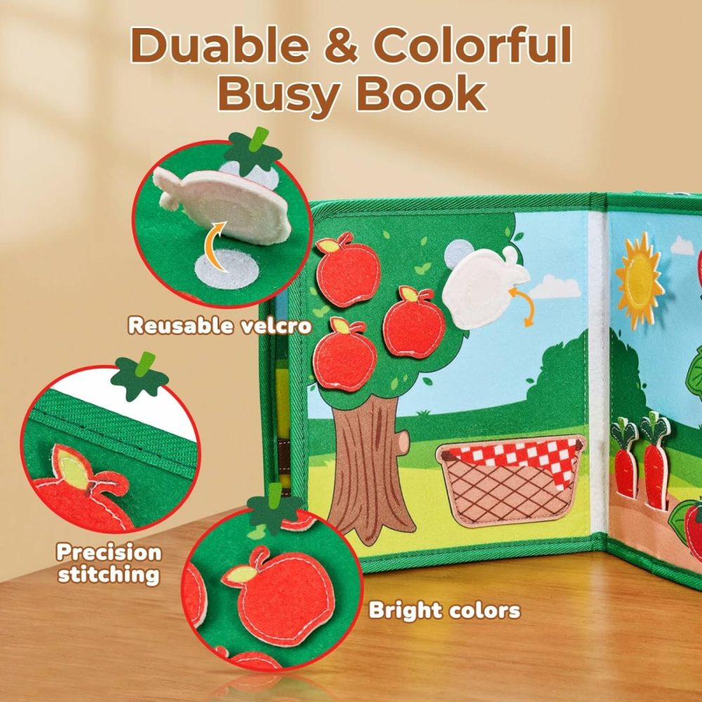 Farm Animal Busy Book For Toddlers Montessori Busy Board For 1 2 3 4 Year Old Boy Girl Birthday Gift – Quiet Activity Book With Life Skills  Cognition  Sorting  Matching – Autism Sensory Toy  |  Sorting & Stacking Toys All Toys Sorting & Stacking Toys