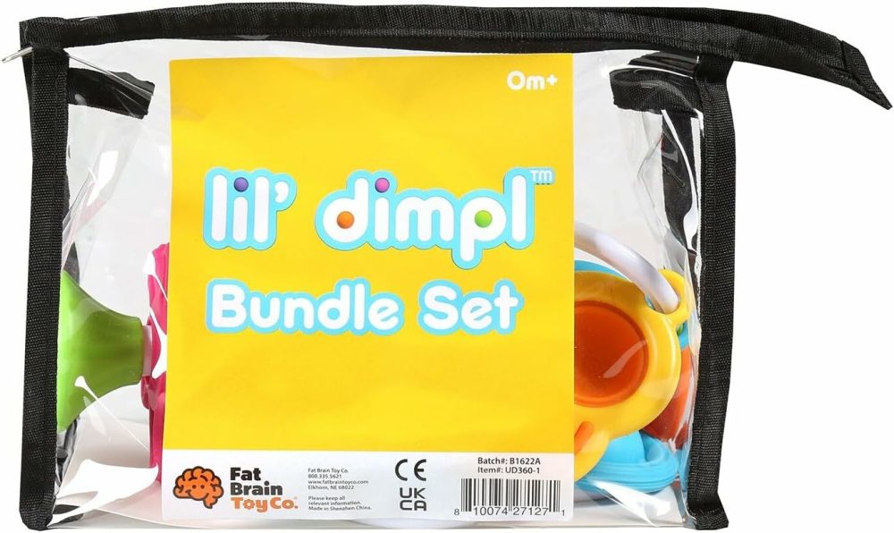 Fat Brain Diaper Bag Essentials  4 Piece Dimpl Toys  Mini Spinny  Storage Bag  |  Car Seat & Stroller Toys All Toys Car Seat & Stroller Toys