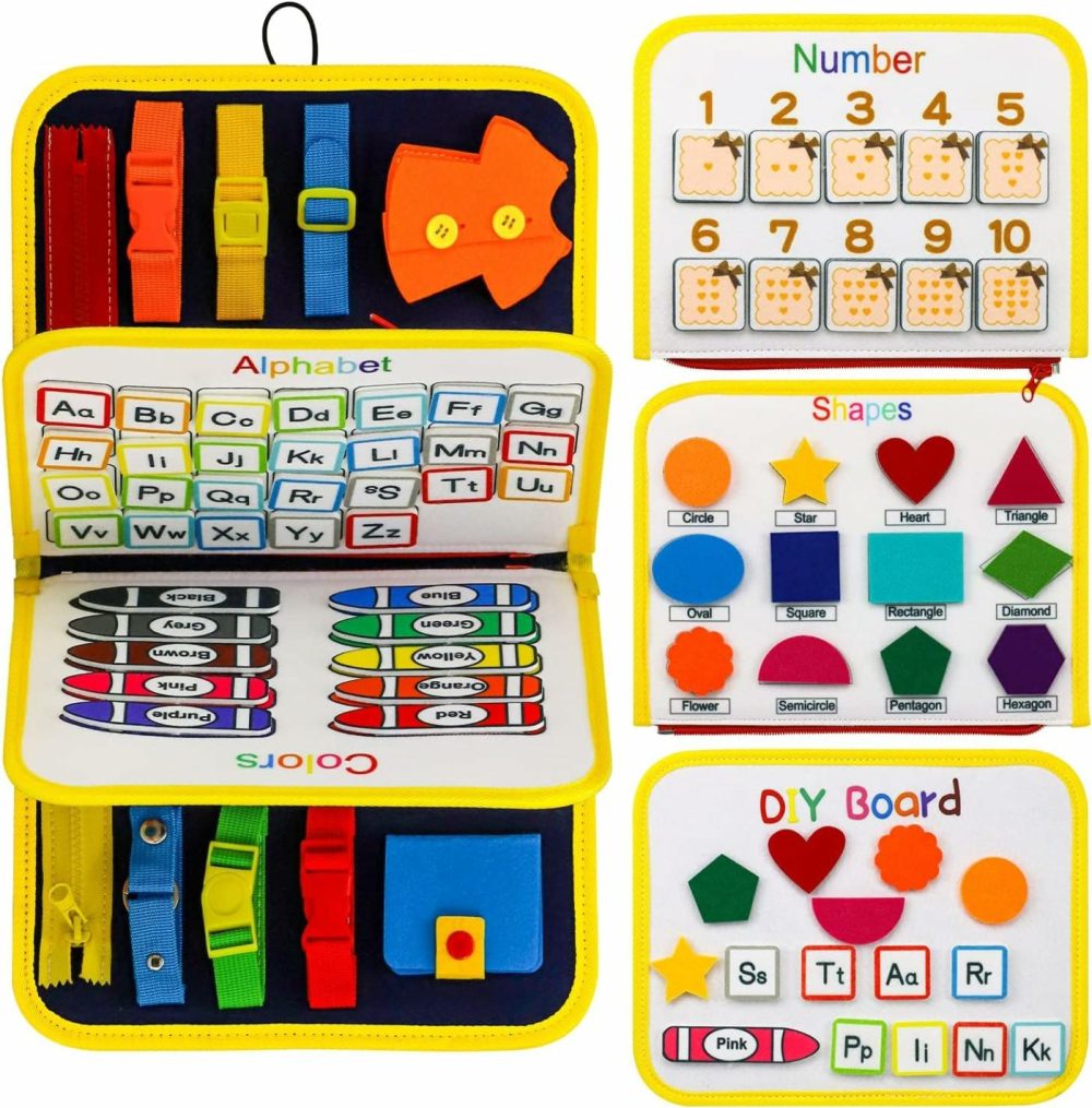 Felt Montessori Busy Books For Toddlers  Busy Boards Multiple Themes  Busy Book Portable Autism Toys Can Zipper Removable  Easy Reusable For Preschool Sensory Busy Activities Learning Busy Toy  |  Sorting & Stacking Toys All Toys Sorting & Stacking Toys