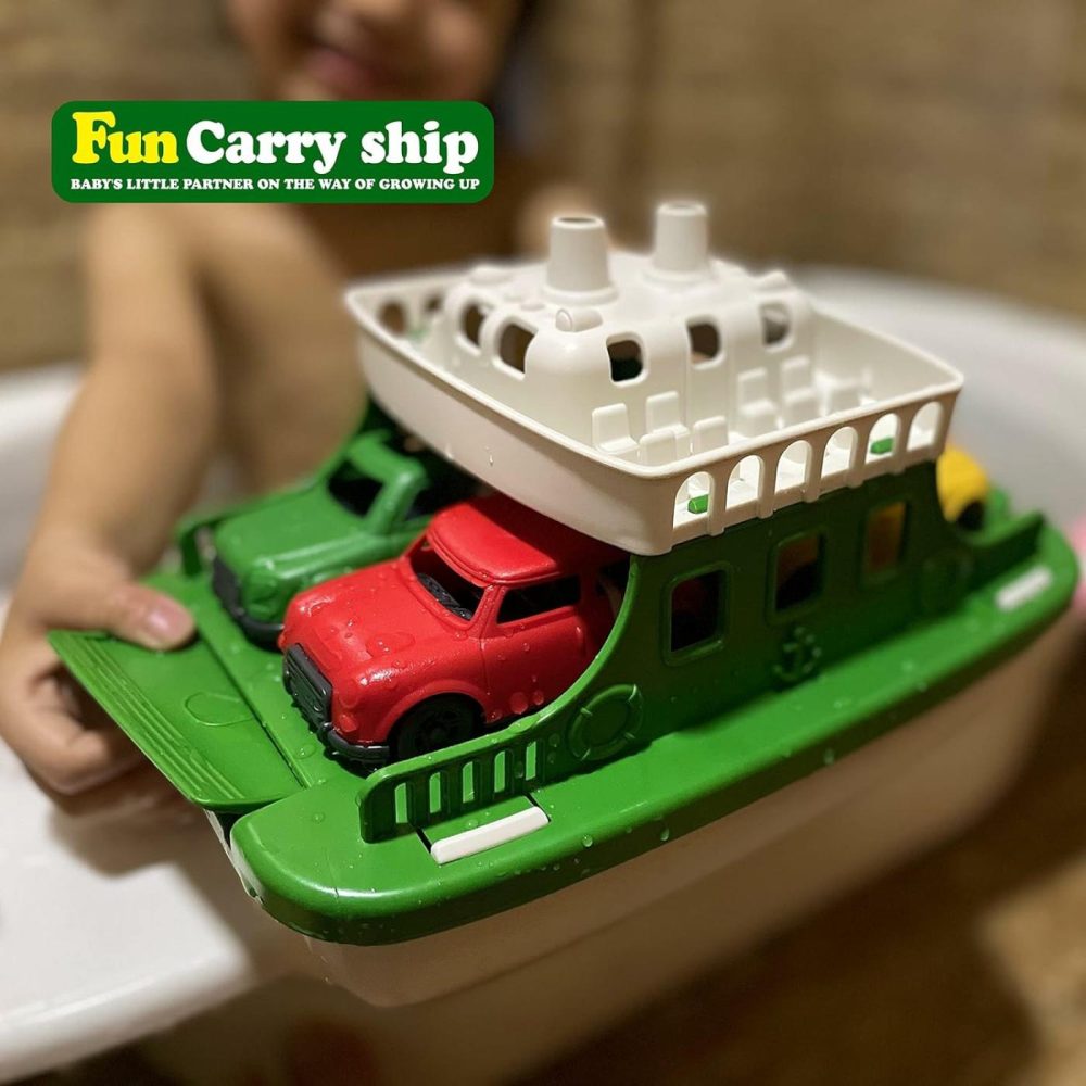 Ferry Boat With 4 Car And 4 Wind Up Bath Swimming Toys  Kids Bath Toy Floating Vehicle Whales Submarines Swans Rockets  Bathtub Bathroom Pool Beach Toy Set For Toddlers Boys Girls  |  Bath Toys All Toys Bath Toys