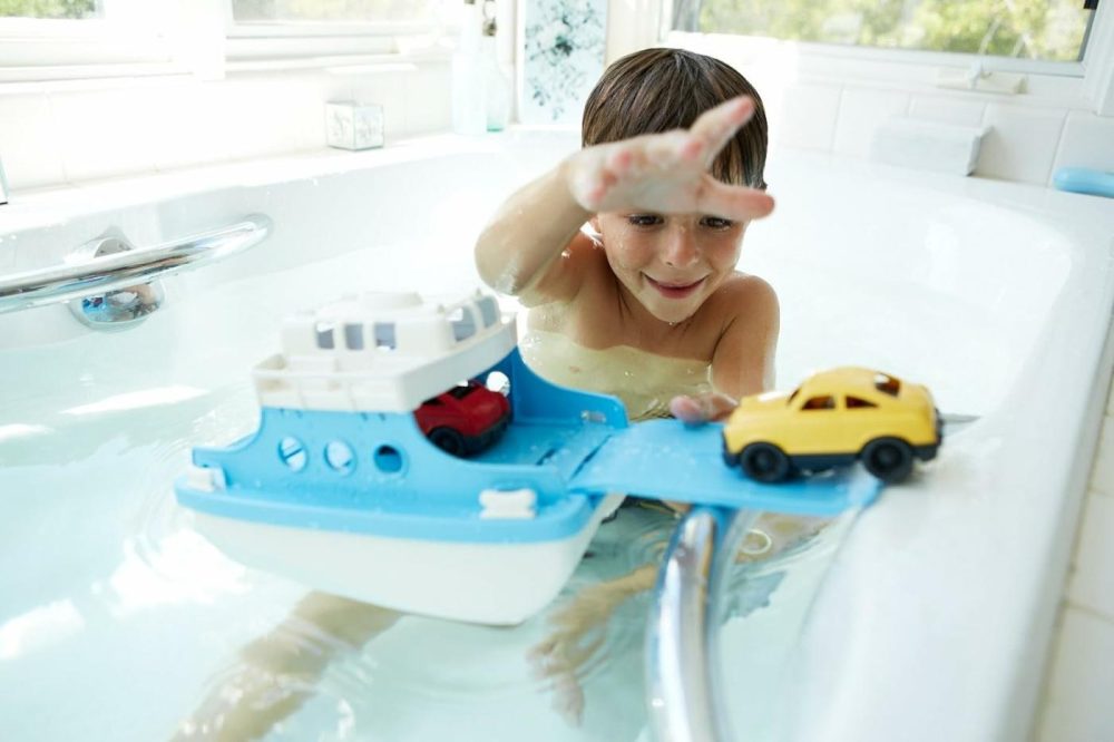 Ferry Boat With Mini Cars Bathtub Toy  Blue/White  Standard  |  Bath Toys All Toys Bath Toys