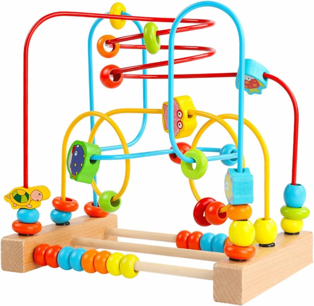 First Bead Maze Roller Coaster Wooden Educational Circle Toy For Toddlers  |  Bead Mazes All Toys Bead Mazes