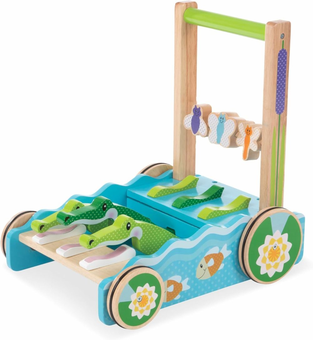 First Play Chomp And Clack Alligator Wooden Push Toy And Activity Walker – Pretend Play Developmental Baby Push Walker Toy For Toddlers Ages 1+  1 Ea  |  Push & Pull Toys All Toys Push & Pull Toys