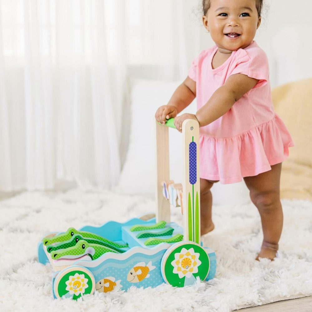 First Play Chomp And Clack Alligator Wooden Push Toy And Activity Walker – Pretend Play Developmental Baby Push Walker Toy For Toddlers Ages 1+  1 Ea  |  Push & Pull Toys All Toys Push & Pull Toys