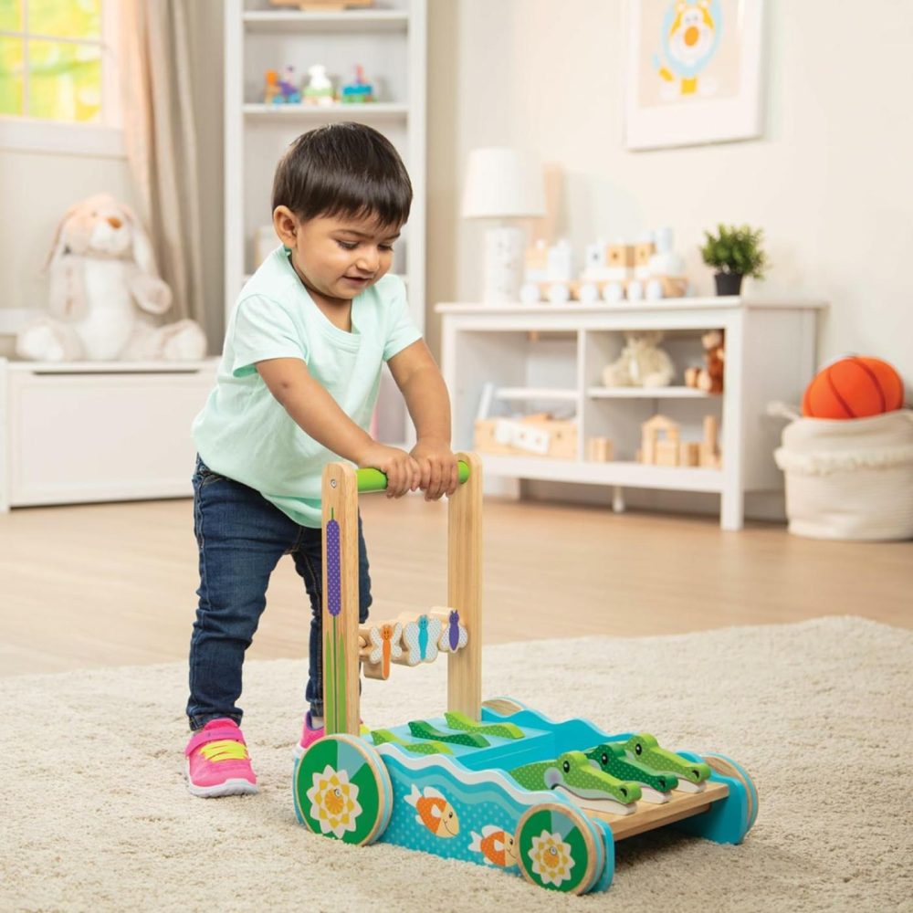 First Play Chomp And Clack Alligator Wooden Push Toy And Activity Walker – Pretend Play Developmental Baby Push Walker Toy For Toddlers Ages 1+  1 Ea  |  Push & Pull Toys All Toys Push & Pull Toys