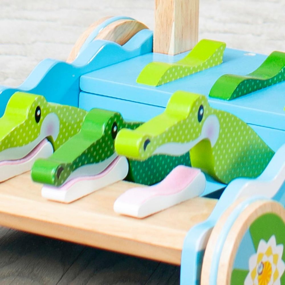 First Play Chomp And Clack Alligator Wooden Push Toy And Activity Walker – Pretend Play Developmental Baby Push Walker Toy For Toddlers Ages 1+  1 Ea  |  Push & Pull Toys All Toys Push & Pull Toys