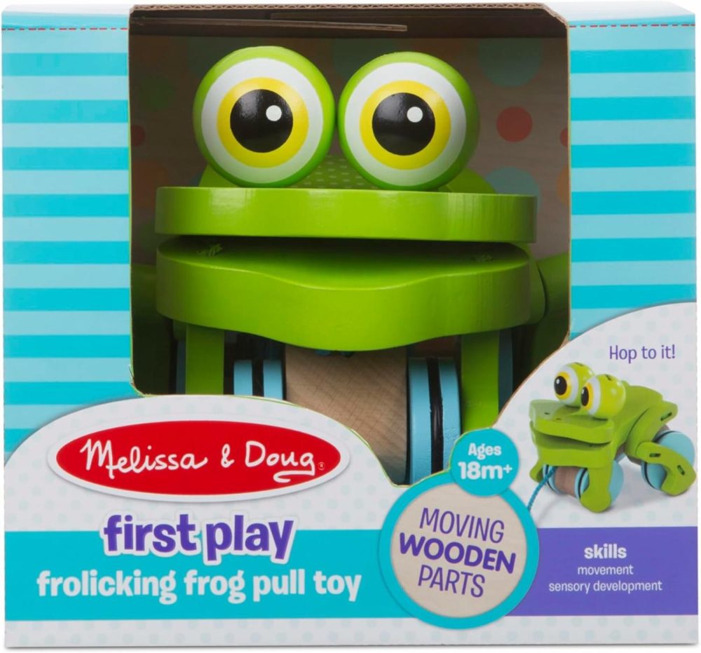 First Play Frolicking Frog Wooden Pull Toy – Developmental Duck Pull Toy For Toddlers Ages 1+  |  Push & Pull Toys All Toys Push & Pull Toys