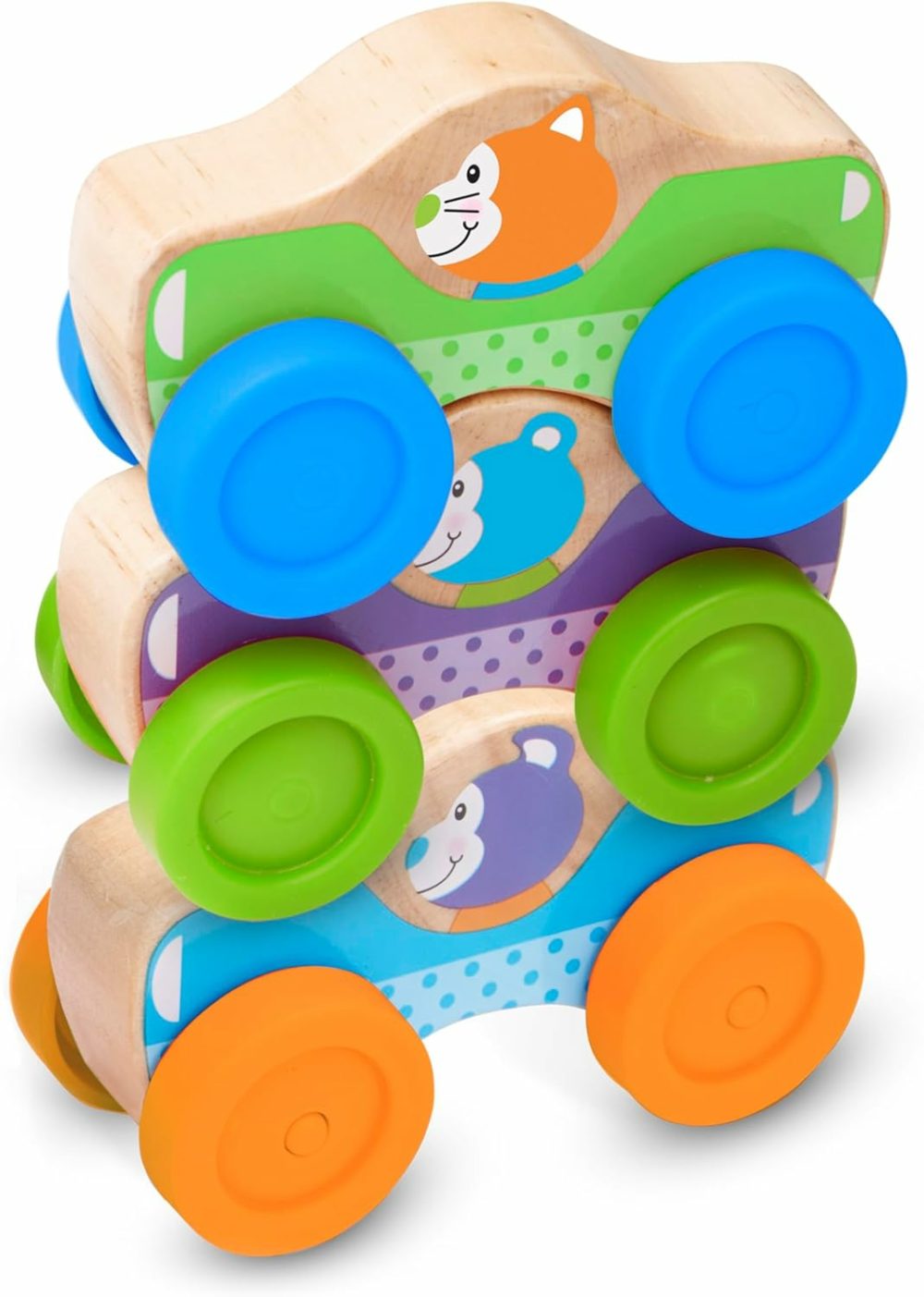 First Play Wooden Animal Stacking Cars (3 Pcs)  |  Sorting & Stacking Toys All Toys Sorting & Stacking Toys