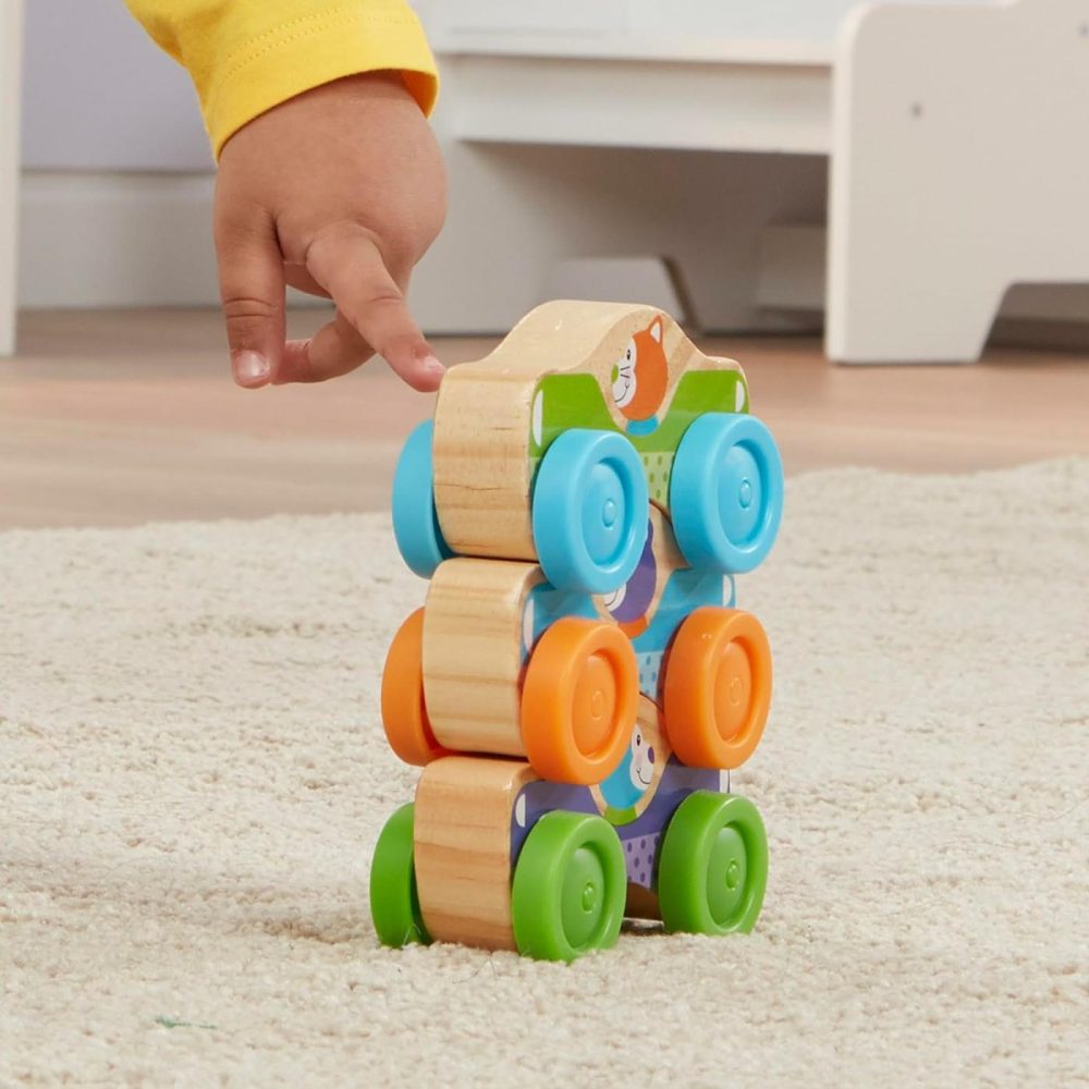 First Play Wooden Animal Stacking Cars (3 Pcs)  |  Sorting & Stacking Toys All Toys Sorting & Stacking Toys