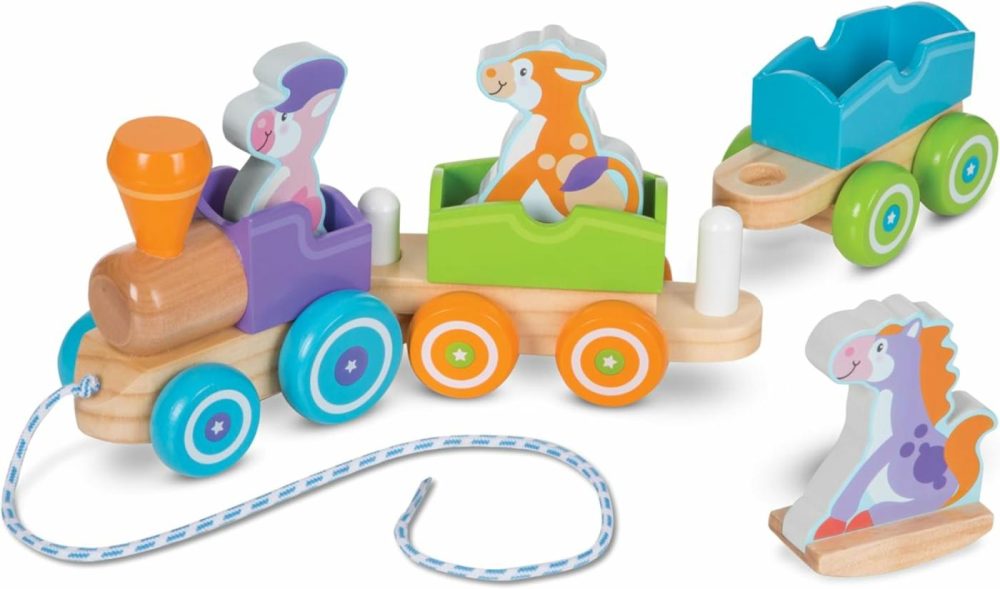 First Play Wooden Rocking Farm Animals Pull Train  |  Push & Pull Toys All Toys Push & Pull Toys