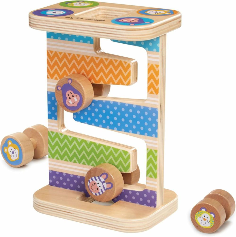 First Play Wooden Safari Zig-Zag Tower With 4 Rolling Pieces  |  Sorting & Stacking Toys All Toys Sorting & Stacking Toys