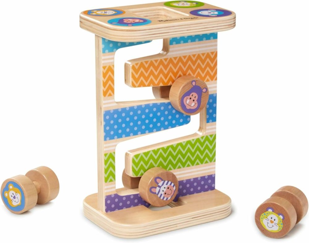 First Play Wooden Safari Zig-Zag Tower With 4 Rolling Pieces  |  Sorting & Stacking Toys All Toys Sorting & Stacking Toys