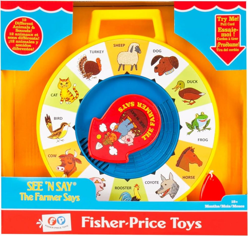 Fisher Price Classics – Farmer Says See ‘N Say – Vintage Learning Toy  Sounds And Animals  Interactive Retro Game For Kids  Girls  Boys  Baby  Preschoolers  Toddlers  Unisex Ages 18 Months +  |  Musical Toys All Toys