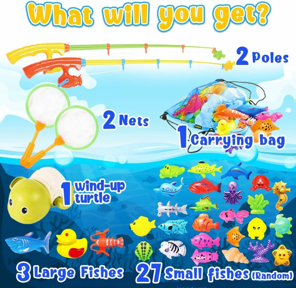 Fishing Water Pool Toys For Kids – Magnetic Fishing Game  Fishing Game  Pretend Play  Learning Resources  Kiddie Party Toy  Sea Animal Toys  Toddler Bath Toys  Bath Toys For Toddlers 3+  4-6  |  Bath Toys All Toys Bath Toys