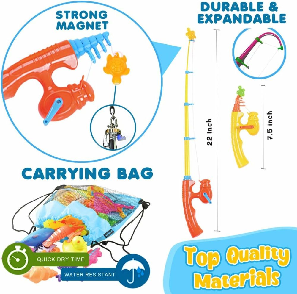 Fishing Water Pool Toys For Kids – Magnetic Fishing Game  Fishing Game  Pretend Play  Learning Resources  Kiddie Party Toy  Sea Animal Toys  Toddler Bath Toys  Bath Toys For Toddlers 3+  4-6  |  Bath Toys All Toys Bath Toys