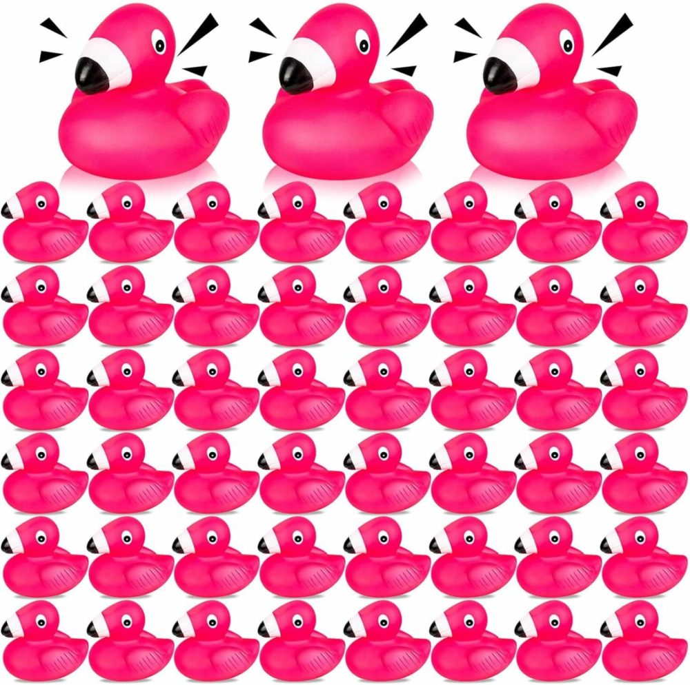 Flamingo Rubber Duckies For Kids  12Pcs Pink Flamingo Duck Bath Toys Cute Floating Squeaky Mini Rubber Ducks For Baby Shower  Cake Decoration  Classroom Carnival Prizes  |  Bath Toys All Toys Bath Toys