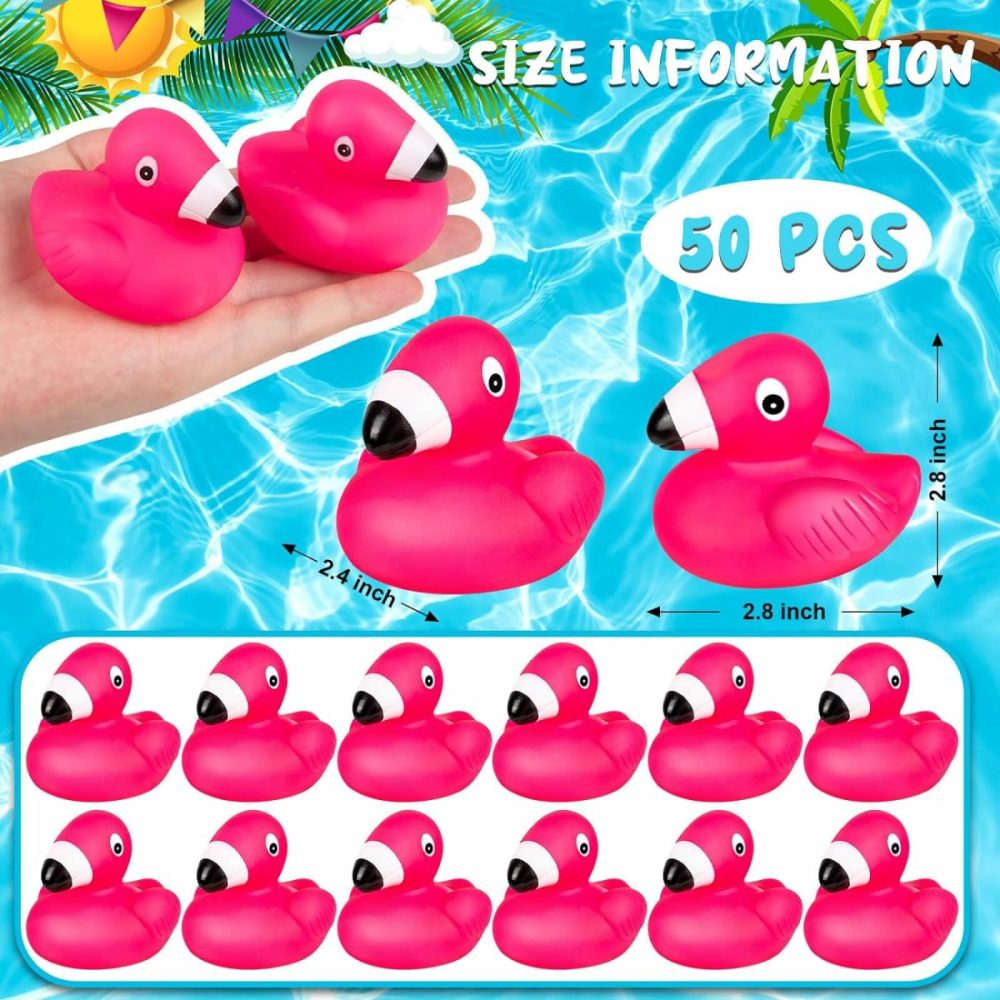 Flamingo Rubber Duckies For Kids  12Pcs Pink Flamingo Duck Bath Toys Cute Floating Squeaky Mini Rubber Ducks For Baby Shower  Cake Decoration  Classroom Carnival Prizes  |  Bath Toys All Toys Bath Toys