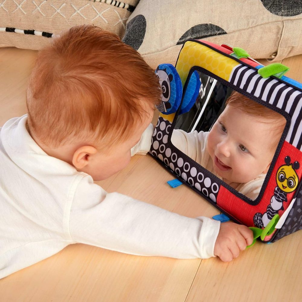 Flip For Art High Contrast Floor Activity Mirror With Take Along Cards  Tummy Time Play  Newborn+  |  Mirrors All Toys Mirrors