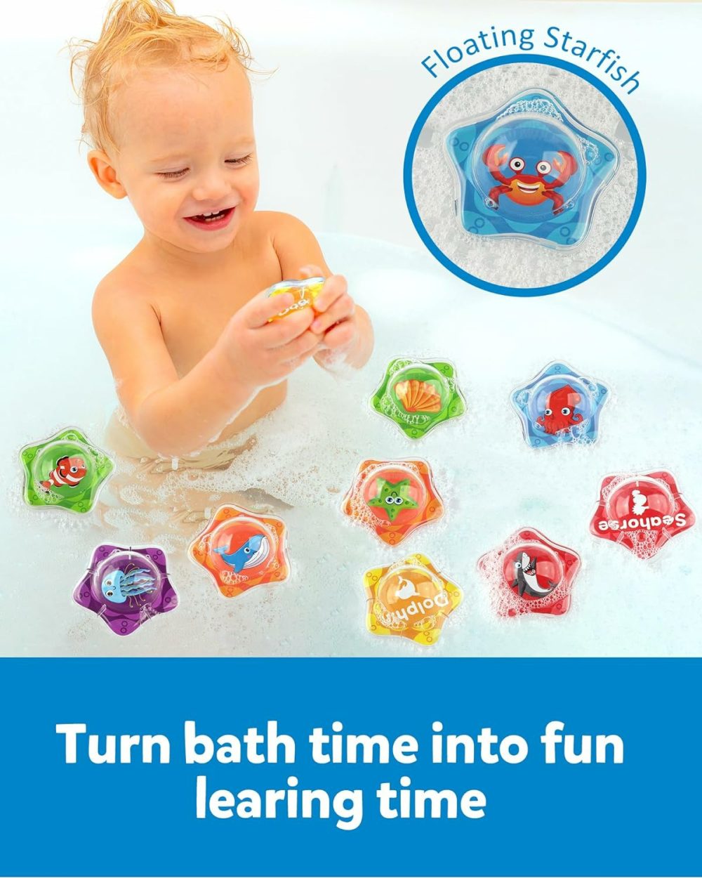 Floating Baby Bath Toy With Marine Animal  12Pcs Water Pool Beach Shower Toys Learning Activities  Montessori Educational Bath Time Toy Gift For Preschool 2 3 45 Years Old Kids  |  Bath Toys All Toys Bath Toys