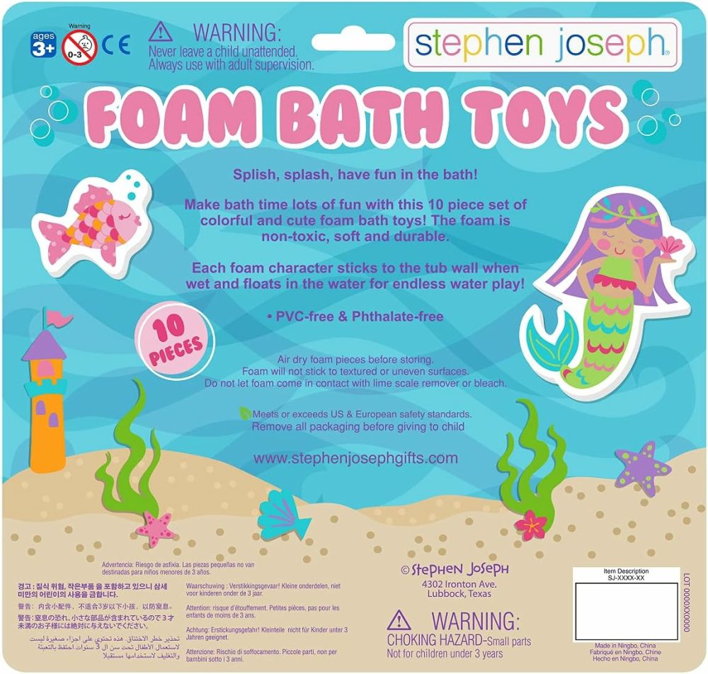 Floating Foam Bath Character 10-Piece Toy Set  Mermaid  |  Bath Toys All Toys Bath Toys