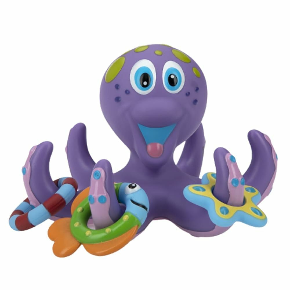 Floating Octopus Toy With 3 Hoopla Rings – Bpa Free Baby Bath Toy For Boys And Girls – 18+ Months – Purple (Pack Of 1)  |  Bath Toys All Toys Bath Toys