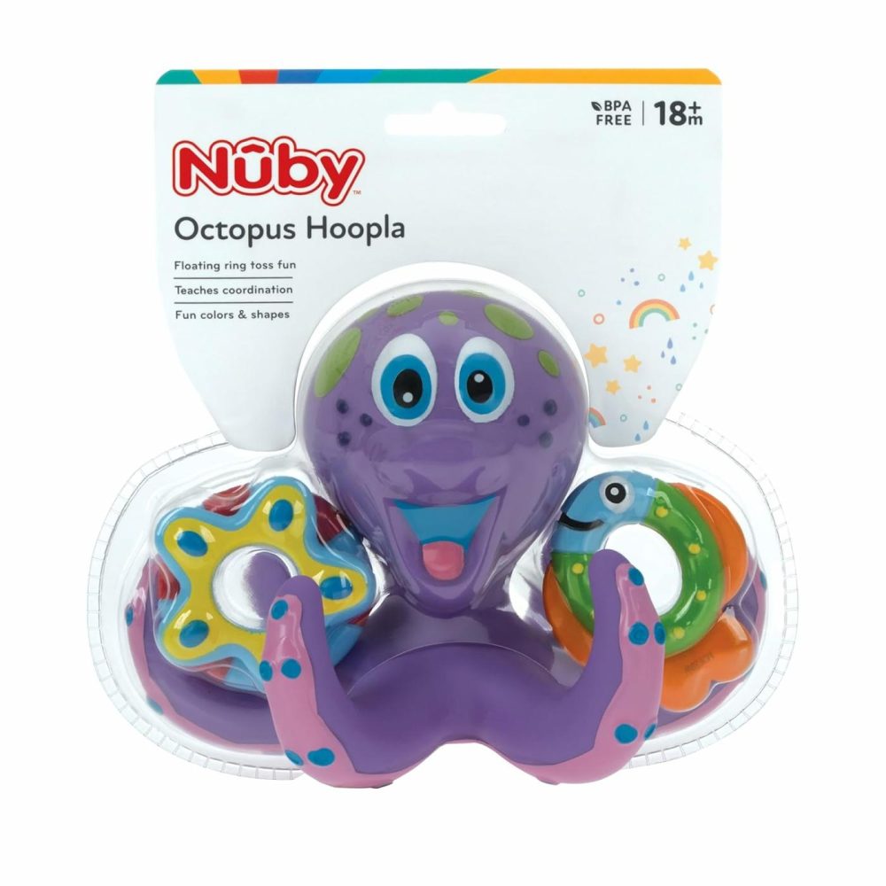 Floating Octopus Toy With 3 Hoopla Rings – Bpa Free Baby Bath Toy For Boys And Girls – 18+ Months – Purple (Pack Of 1)  |  Bath Toys All Toys Bath Toys