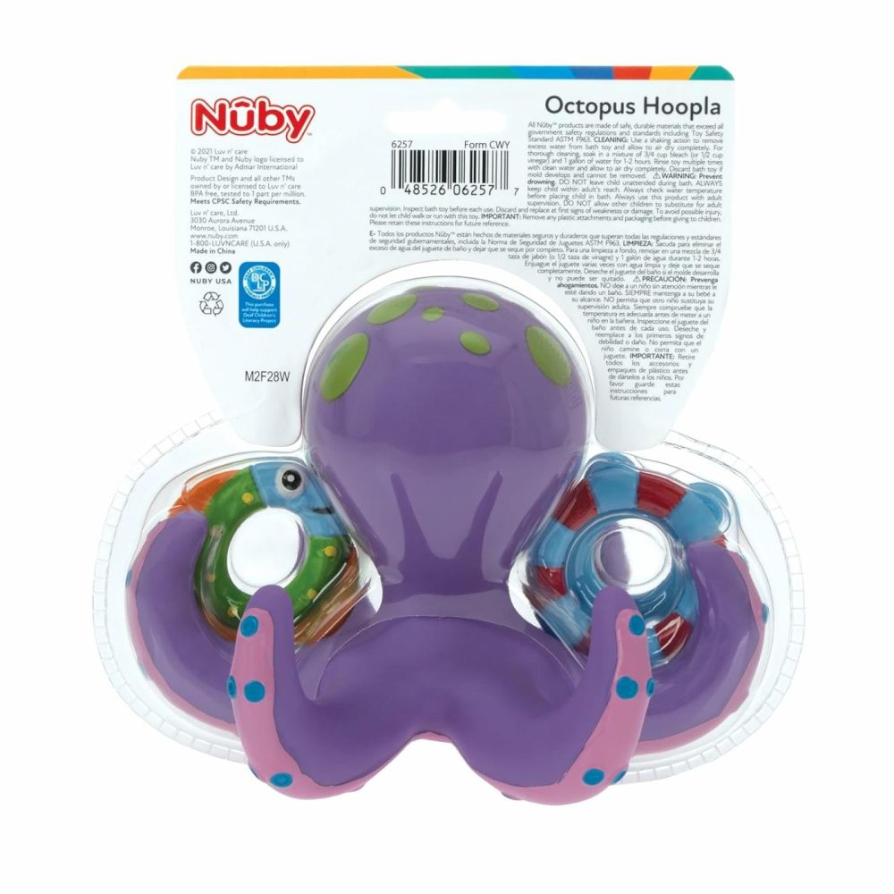 Floating Octopus Toy With 3 Hoopla Rings – Bpa Free Baby Bath Toy For Boys And Girls – 18+ Months – Purple (Pack Of 1)  |  Bath Toys All Toys Bath Toys