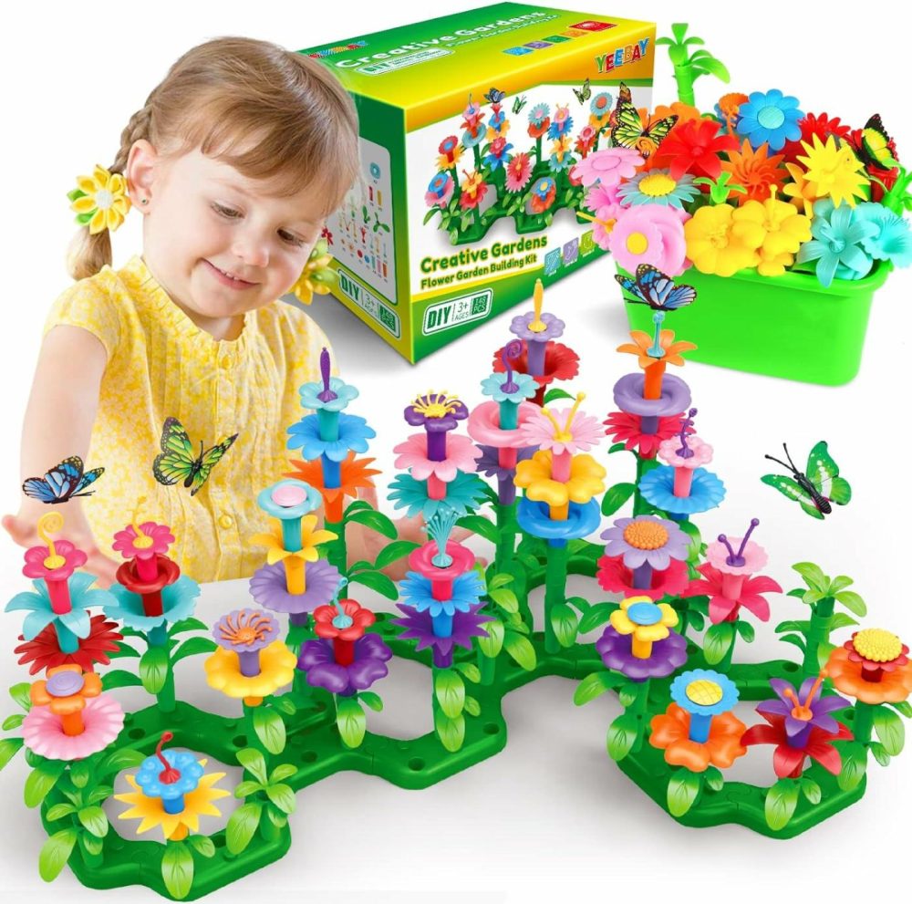 Flower Garden Building Toys For Girls Age 3  4  5  6  7 Year Old – Stem Toy Gardening Pretend Toys For Kids – Stacking Game For Toddlers Play Set – Educational Activity For Preschool (148 Pcs)  |  Sorting & Stacking Toys All Toys Sorting & Stacking Toys