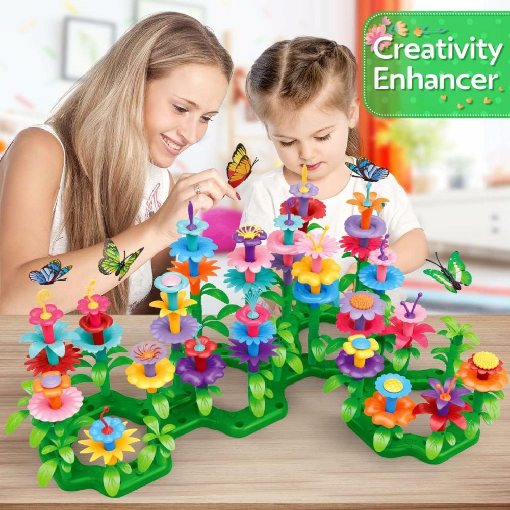 Flower Garden Building Toys For Girls Age 3  4  5  6  7 Year Old – Stem Toy Gardening Pretend Toys For Kids – Stacking Game For Toddlers Play Set – Educational Activity For Preschool (148 Pcs)  |  Sorting & Stacking Toys All Toys Sorting & Stacking Toys