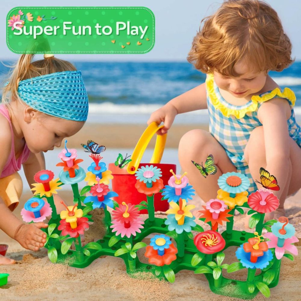 Flower Garden Building Toys For Girls Age 3  4  5  6  7 Year Old – Stem Toy Gardening Pretend Toys For Kids – Stacking Game For Toddlers Play Set – Educational Activity For Preschool (148 Pcs)  |  Sorting & Stacking Toys All Toys Sorting & Stacking Toys