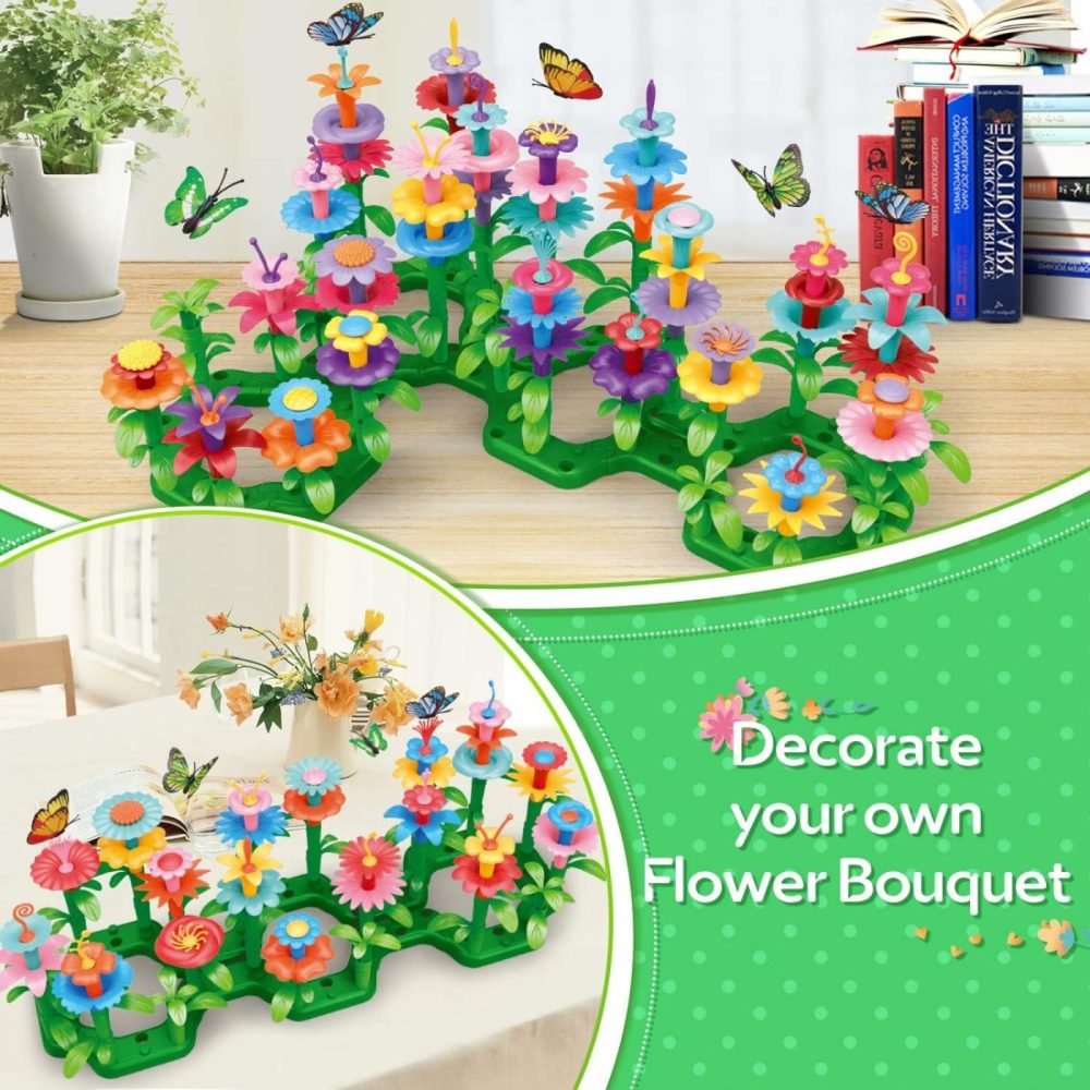 Flower Garden Building Toys For Girls Age 3  4  5  6  7 Year Old – Stem Toy Gardening Pretend Toys For Kids – Stacking Game For Toddlers Play Set – Educational Activity For Preschool (148 Pcs)  |  Sorting & Stacking Toys All Toys Sorting & Stacking Toys