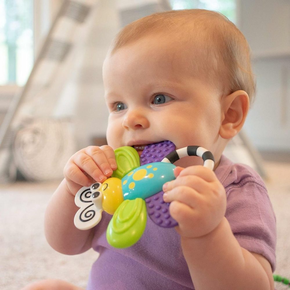 Flutterby Teether | Water-Filled Teether Soothes Gums | Variety Of Textures Massage Gums | For Ages 3 Months And Up (80106)  |  Teethers All Toys Flutterby