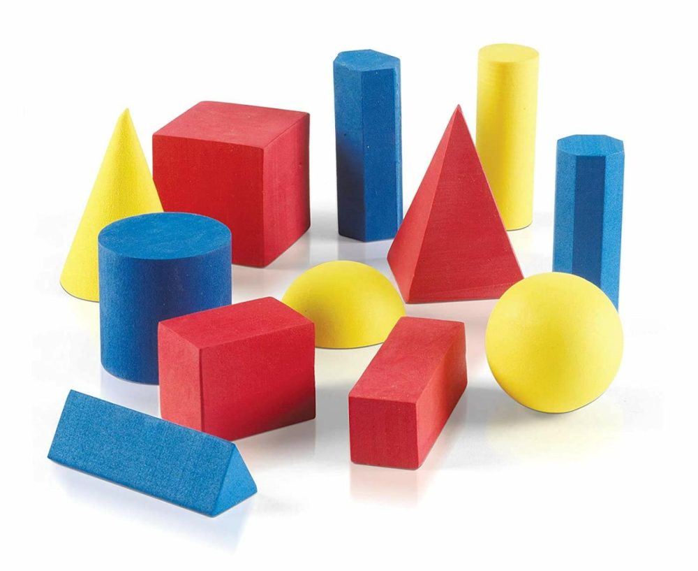 Foam Geometric Solid Blocks  Assorted Colors  3D Shapes (Set Of 12)  |  Brain Teasers All Toys Brain Teasers